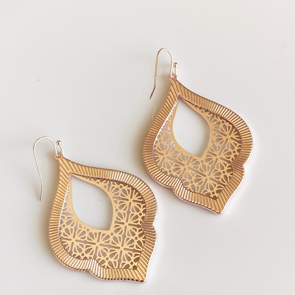 NEW Morocco Filigree Earrings (rose gold) - Picture 2 of 4